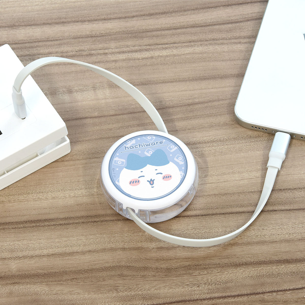 ちいかわ PD60W対応 USB2.0リール式Type-Cケーブル(ハチワレ)