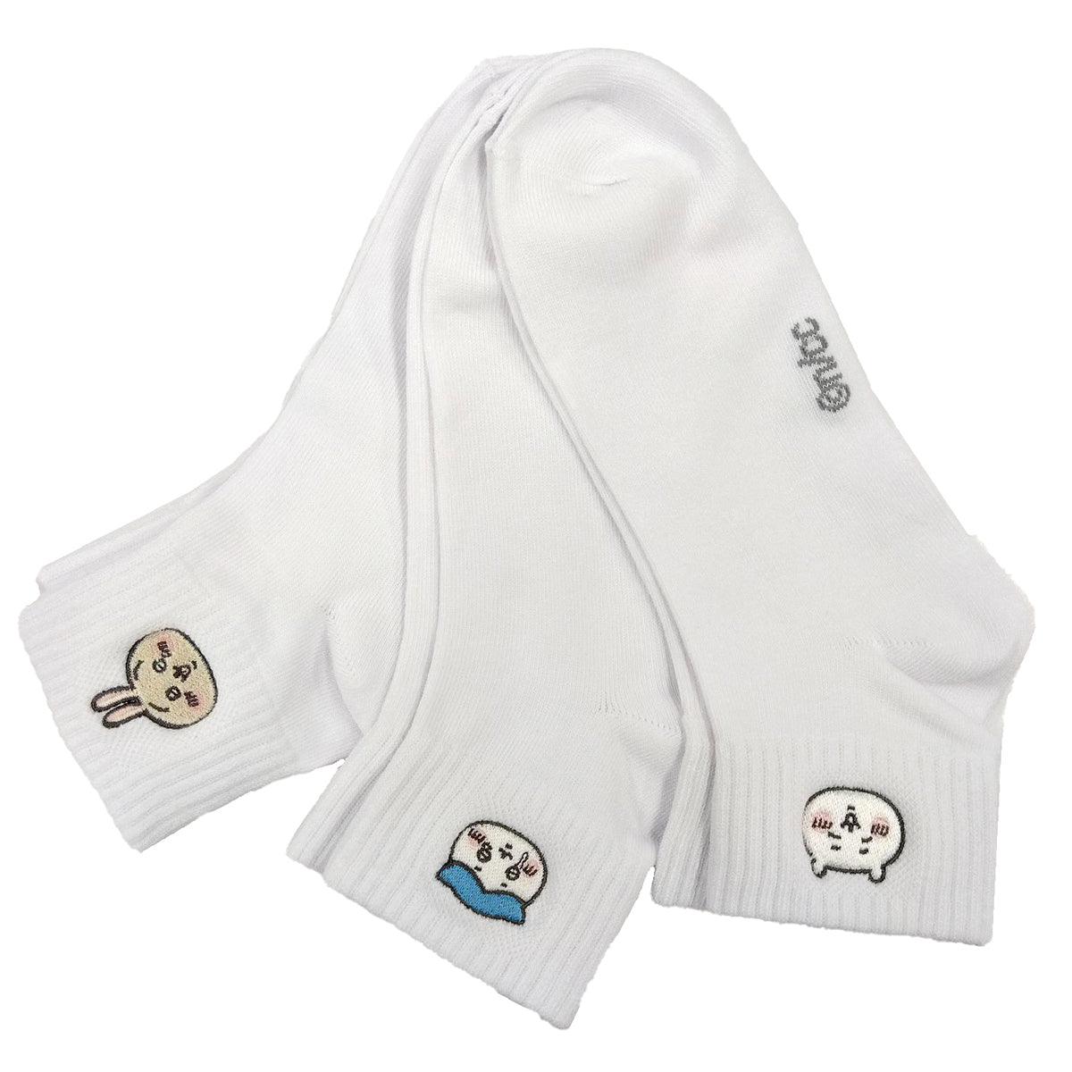 Chiikawa One-Point Embroidered Socks 3-Piece Set (White) Men's Size