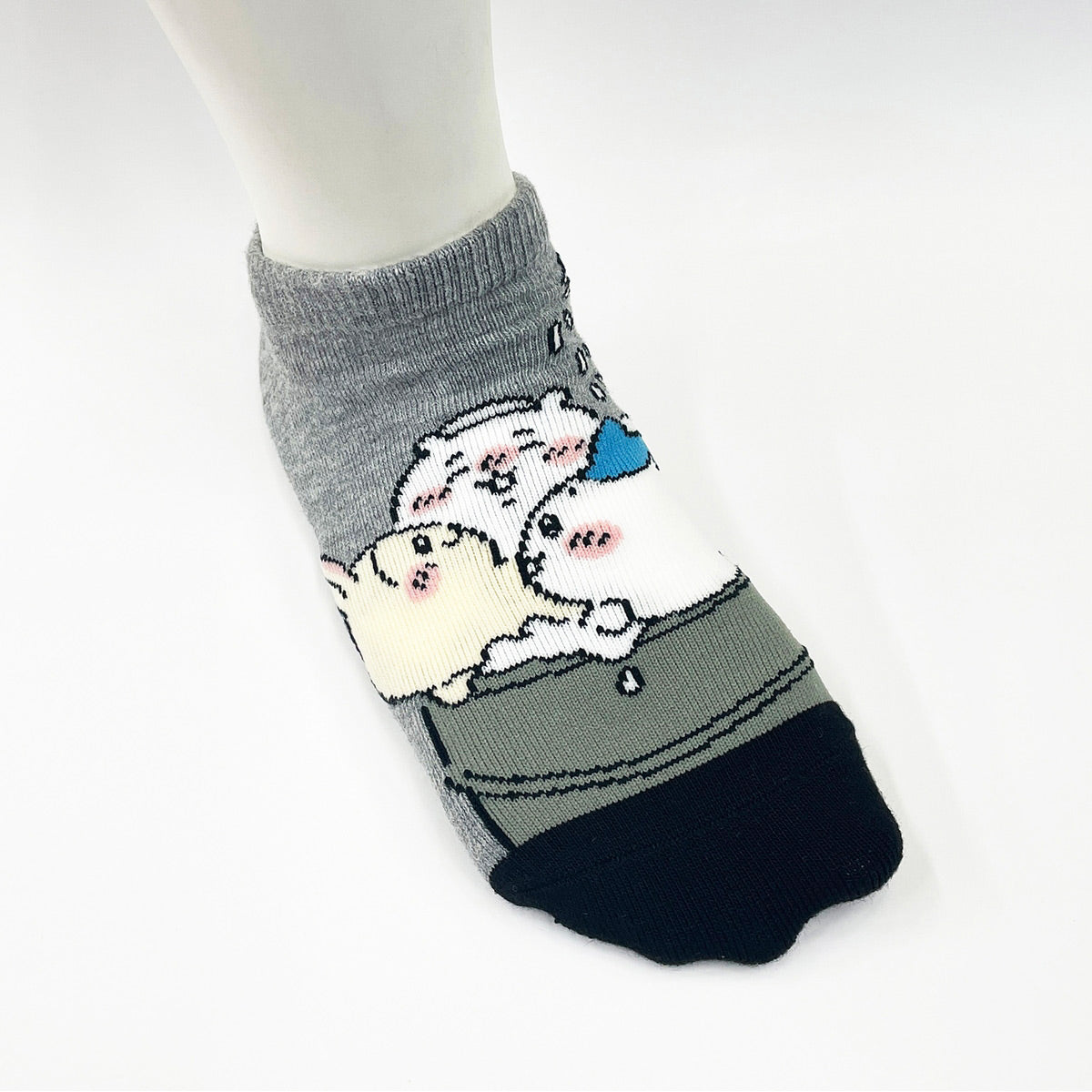 Chiikawa Sneaker-Length Socks (Bath, Gray) Kids