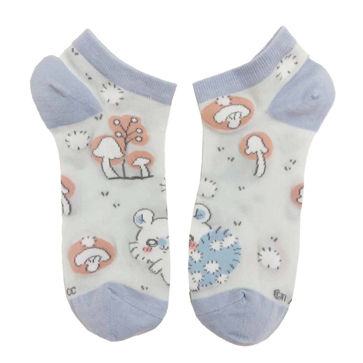 ちいかわ 薄手スニーカー丈ソックス(モモンガ採取 サックス) レディース用