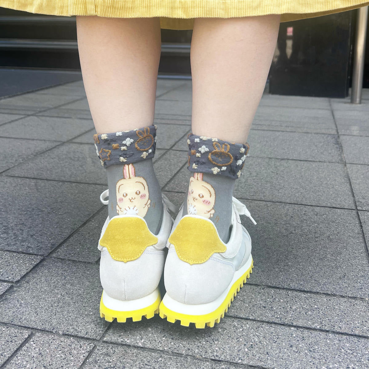 ちいかわ 折返しクルーソックス(うさぎ)レディース用