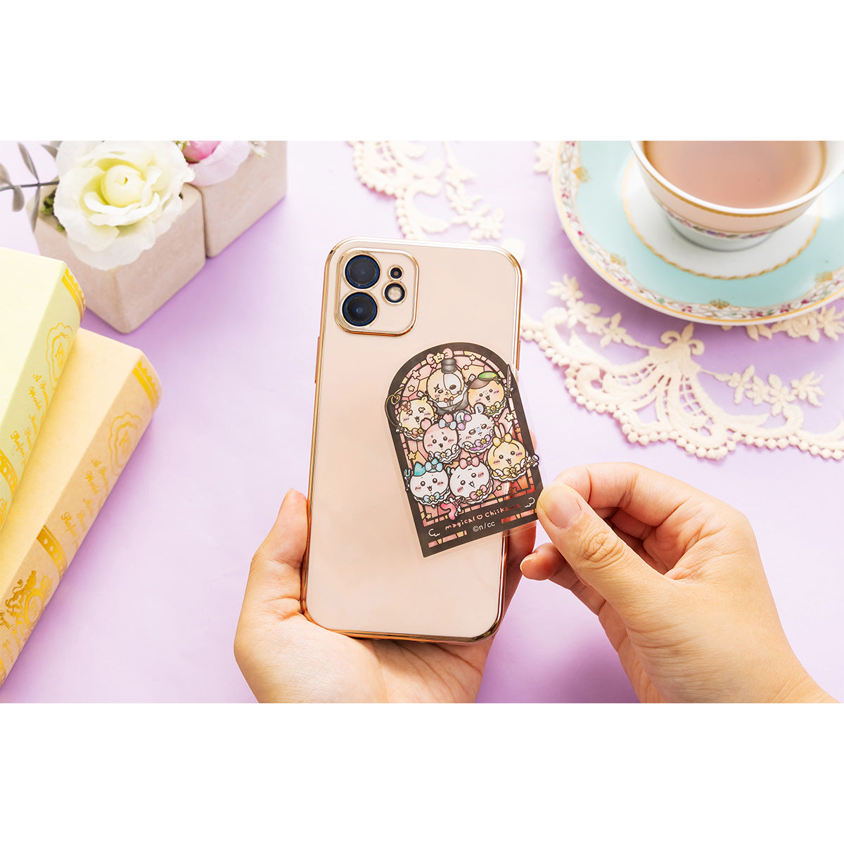 Chiikawa Magical Chiikawa Stained Glass Style Stickers for Phones (Big Gathering)