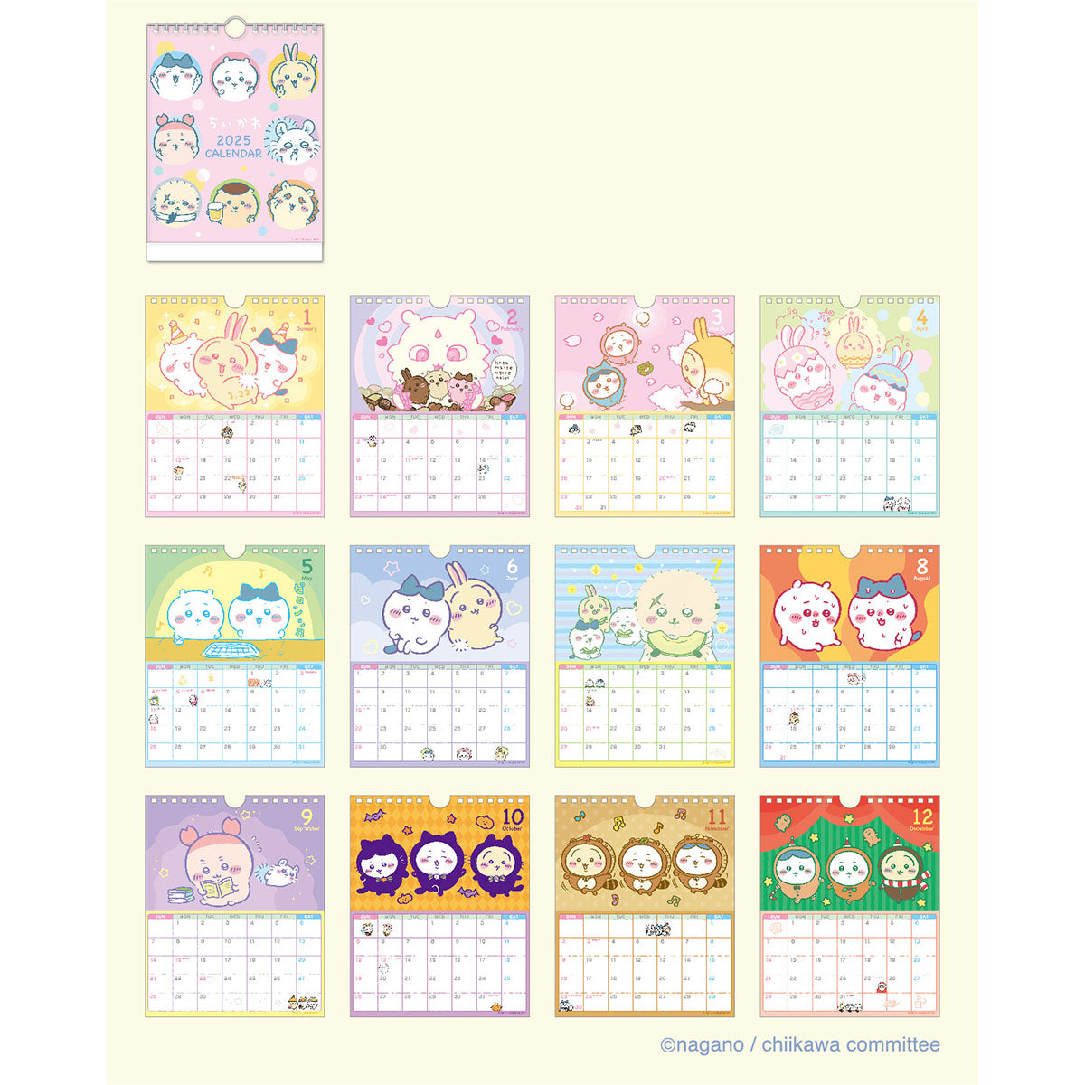 Chiikawa 2025 Desktop Calendar