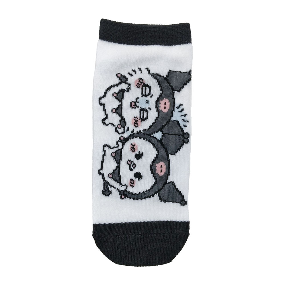 Chiikawa x Sanrio Characters Sneaker Socks (Momonga & Kuromi) Women's