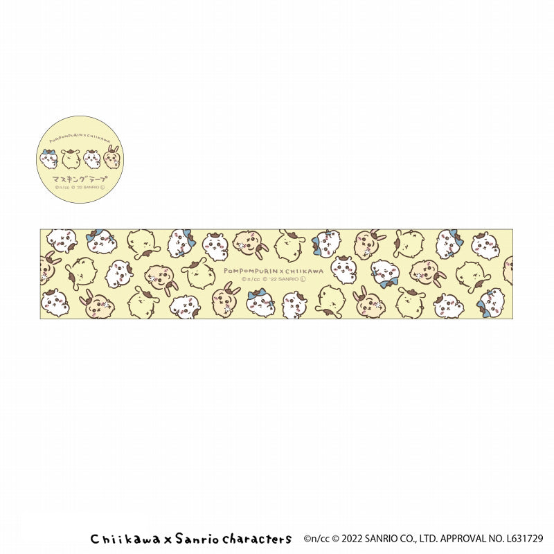 Chiikawa × Sanrio Characters Masking Tape L (Pom Pom Purin × Chiikawa)