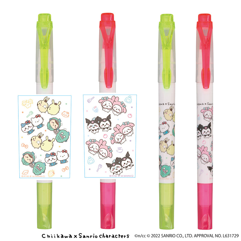 吉伊卡哇×三丽鸥角色 双头荧光笔2支装