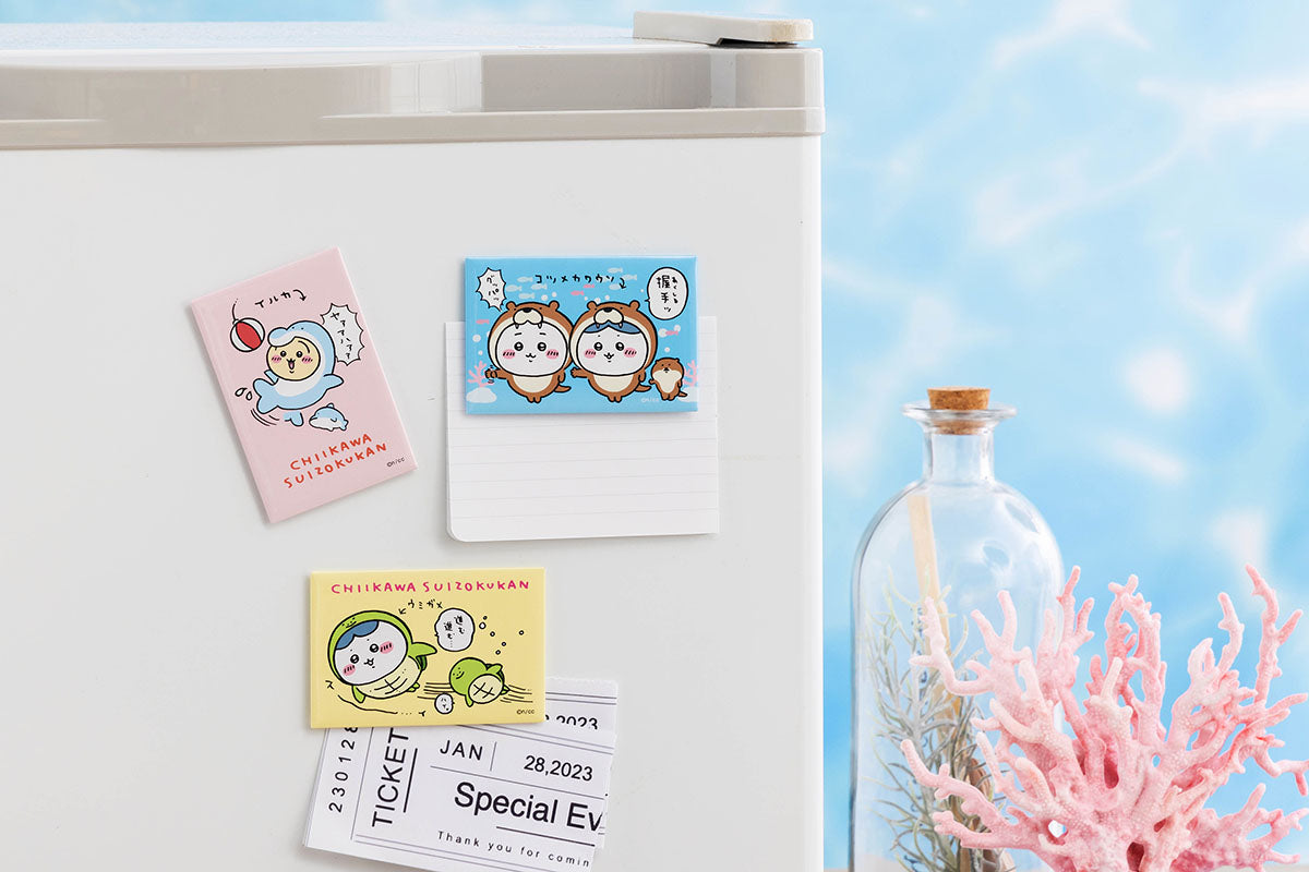 吉伊卡哇水族馆 方形磁铁(吉伊卡哇&哈奇喵×水獺)