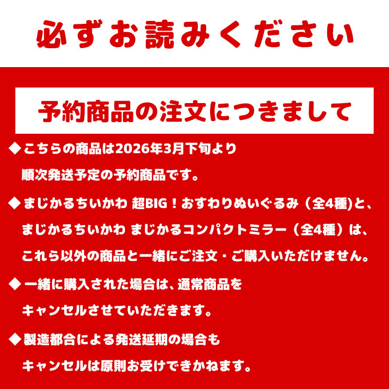 【予約】ちいかわ まじかるちいかわ 超BIG！おすわりぬいぐるみ（ハチワレ）【2026年3月下旬より順次発送予定（発送延期の場合もキャンセル不可）】【通常商品と同時購入・配送希望日指定不可】【キャンペーン対象外】
