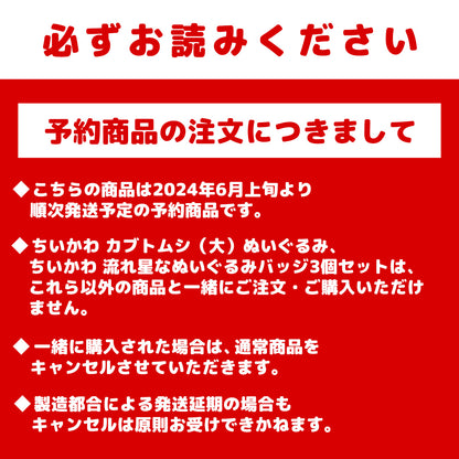 【予約】ちいかわ 流れ星なぬいぐるみバッジ3個セット【2024年6月上旬より順次発送予定（発送延期の場合もキャンセル不可）】【通常商品と同時購入・配送希望日指定不可】【キャンペーン対象外】