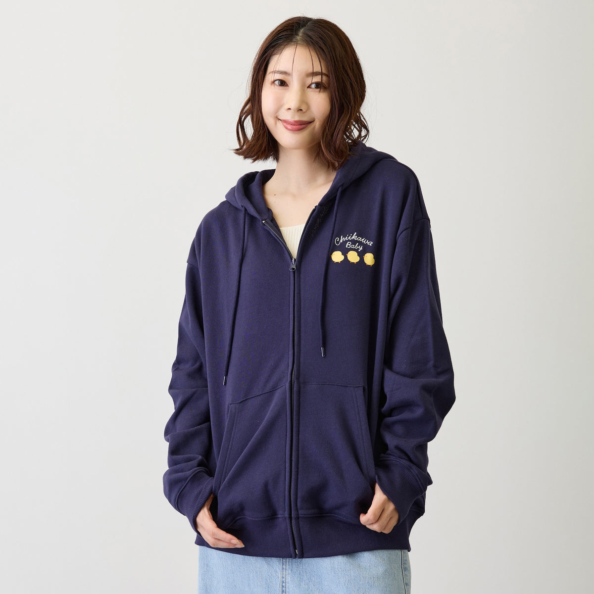 ちいかわ Chiikawa Baby ZIPパーカー おまる ネイビー