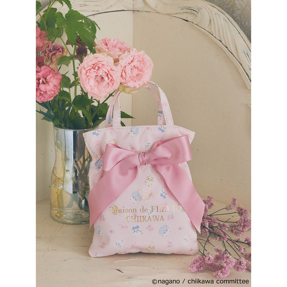[Pre-order] Chiikawa Maison de FLEUR All-Over Pattern Drawstring Pouch