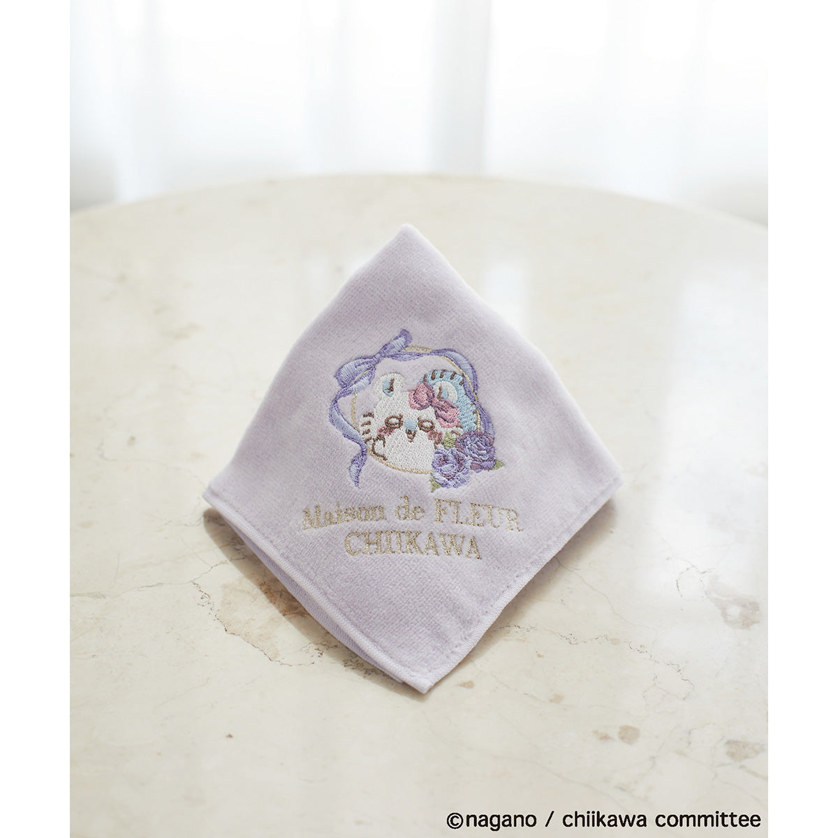 [Pre-order] Chiikawa Maison de FLEUR Embroidered Towel Handkerchief (Momonga)