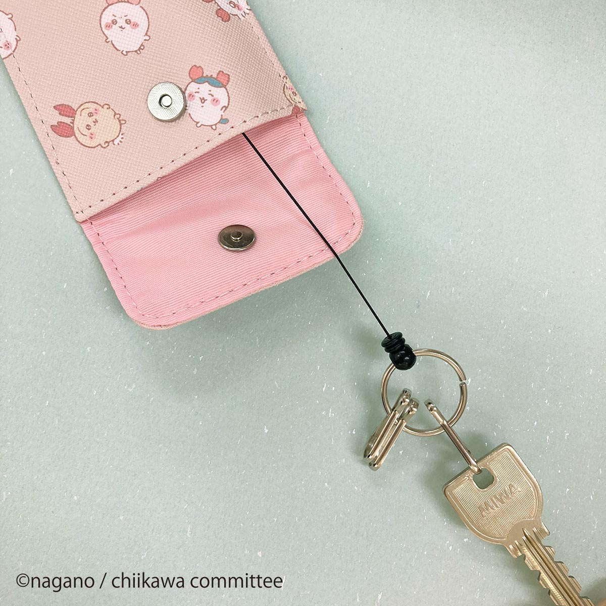 吉伊卡哇 带卷线的钥匙包（粉色）