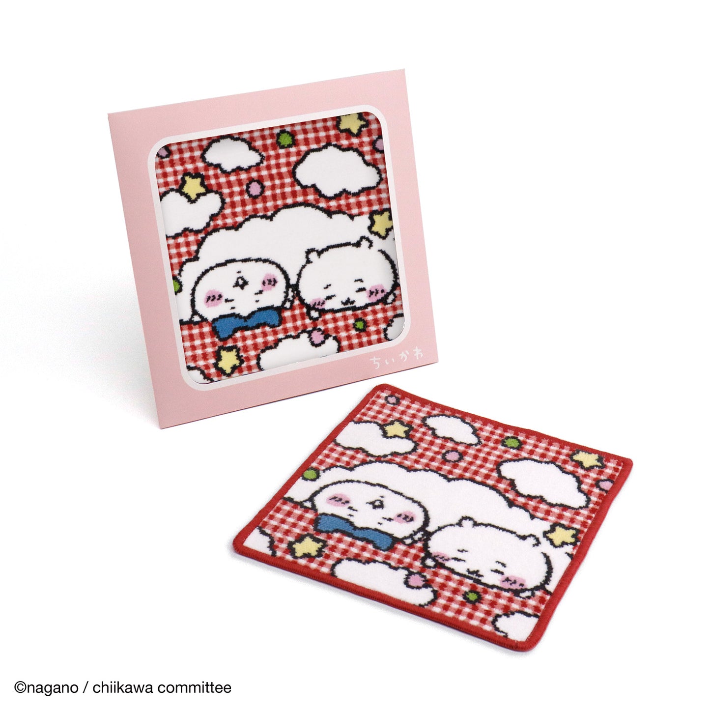 ちいかわ シェニール織タオルハンカチ（ごろん レッド）