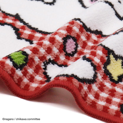 ちいかわ シェニール織タオルハンカチ（ごろん レッド）