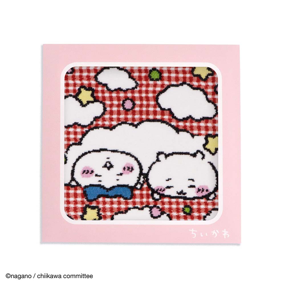 ちいかわ シェニール織タオルハンカチ（ごろん レッド）