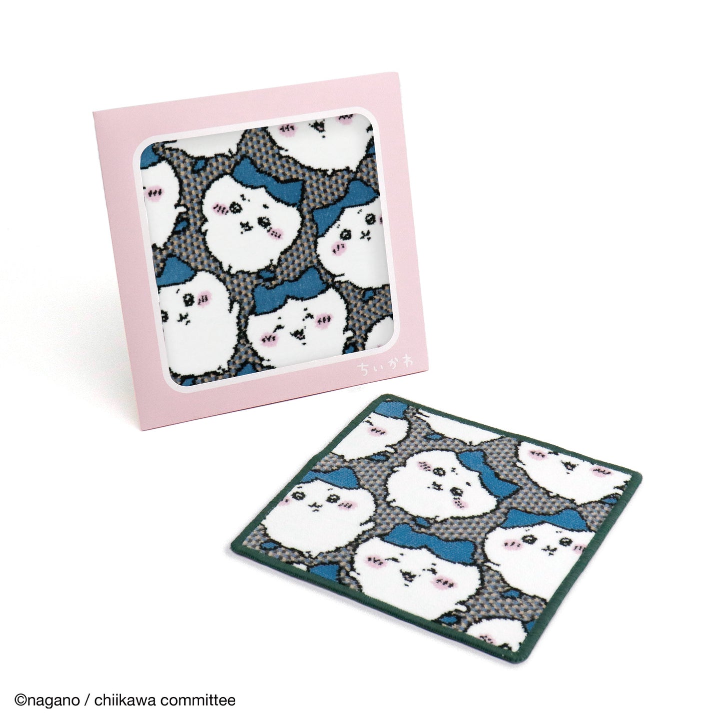 ちいかわ シェニール織タオルハンカチ（ハチワレいっぱい ブルー）