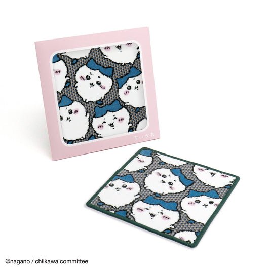 ちいかわ シェニール織タオルハンカチ（ハチワレいっぱい ブルー）