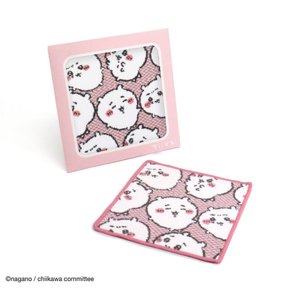 ちいかわ シェニール織タオルハンカチ（ちいかわいっぱい ピンク）