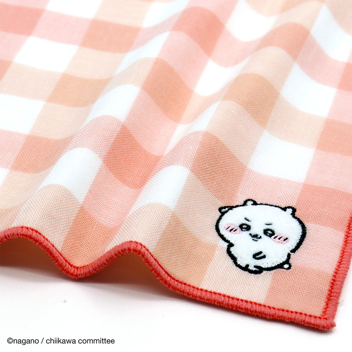 吉伊卡哇 8重纱布毛巾手帕（方格红色）