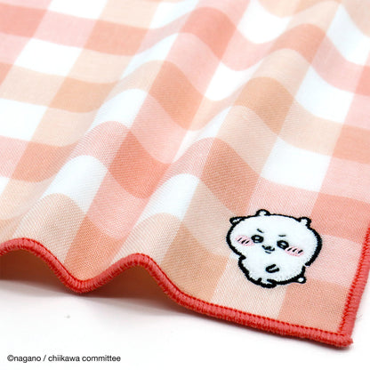 吉伊卡哇 8重纱布毛巾手帕（方格红色）