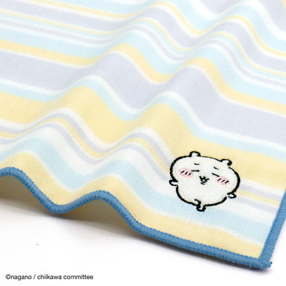 치이카와 8겹 가제 타올 손수건 (보더 블루)