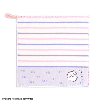 吉伊卡哇 帶環洗臉毛巾（草地 紫色）