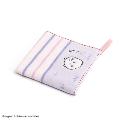 吉伊卡哇 帶環洗臉毛巾（草地 紫色）