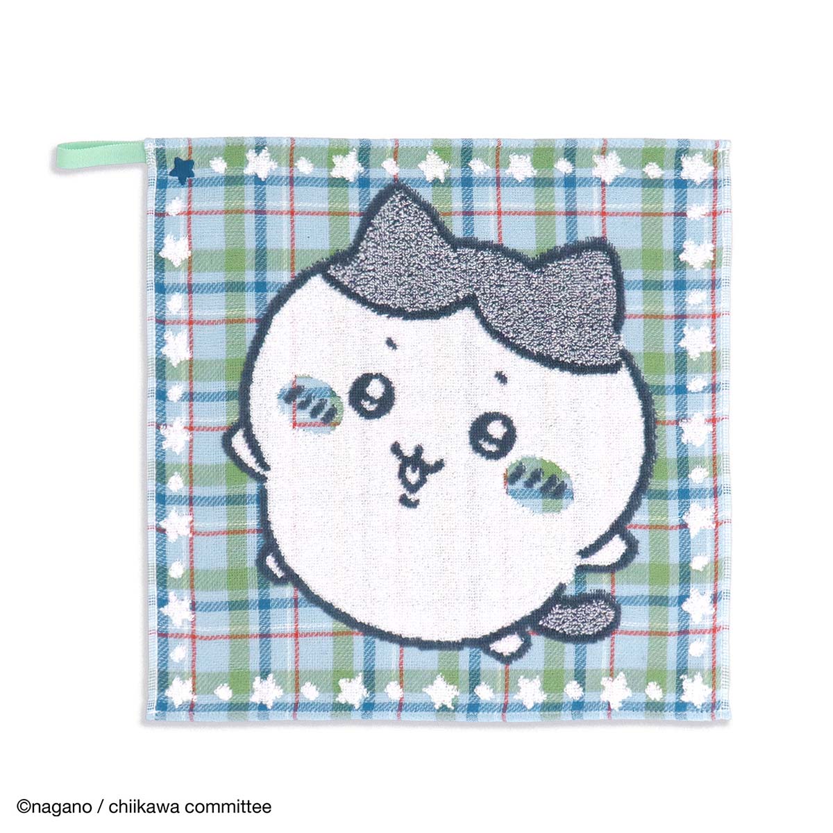 치이카와 루프 달린 워시 타올 (컬러풀 체크 블루)