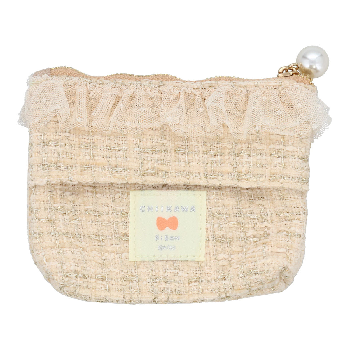 ちいかわ ツイードティッシュポーチ（うさぎリボン）