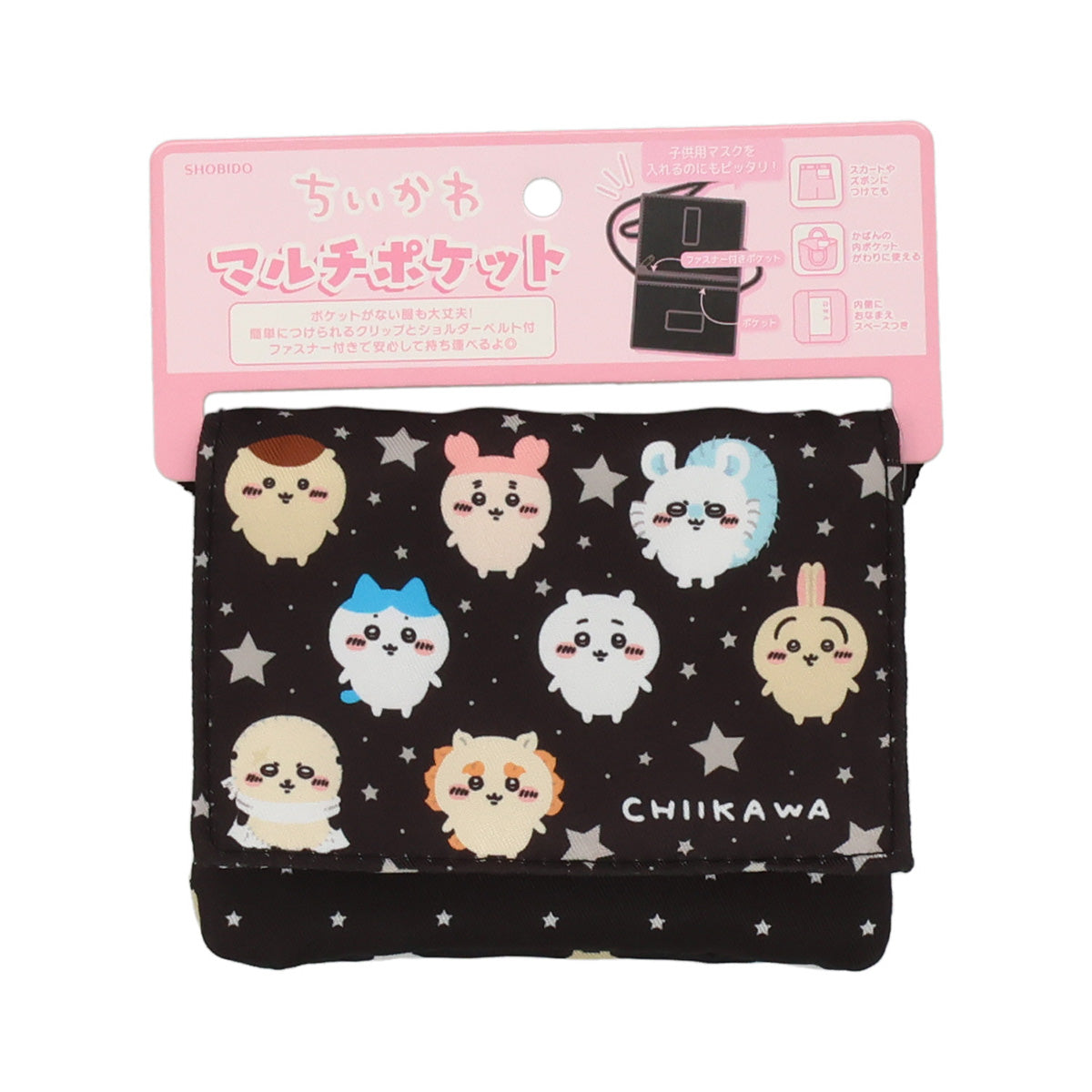 Chiikawa Multi-Pocket with Shoulder Strap BK