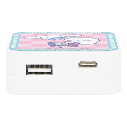 ちいかわ×サンリオキャラクターズ スーパーマーケットなUSB／USB Type-C ACアダプタ（ちいかわ＆シナモロール）