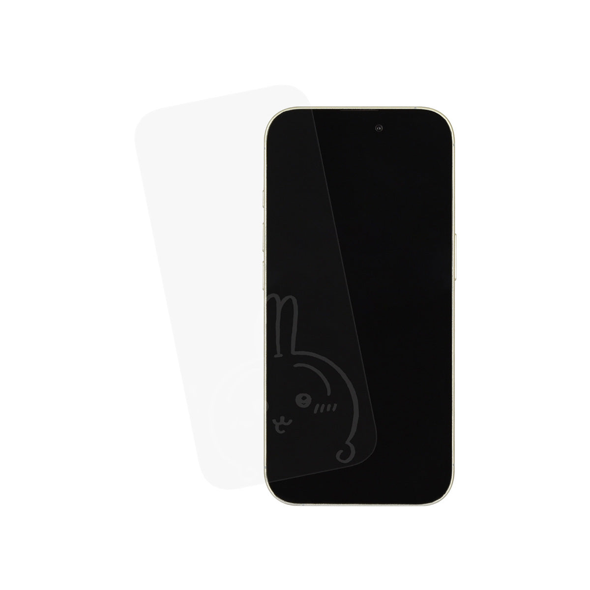 ちいかわ iPhone 16/15/15Pro/14/14Pro/13/13Pro対応 ガラススクリーンプロテクター（うさぎ）