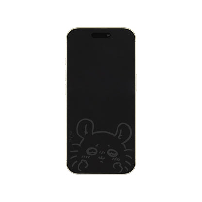 ちいかわ iPhone 16/15/15Pro/14/14Pro/13/13Pro対応 ガラススクリーンプロテクター（モモンガ）