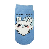 Chiikawa Sneaker-Length Socks (Momonga Fuzz, Sax Blue) Kids