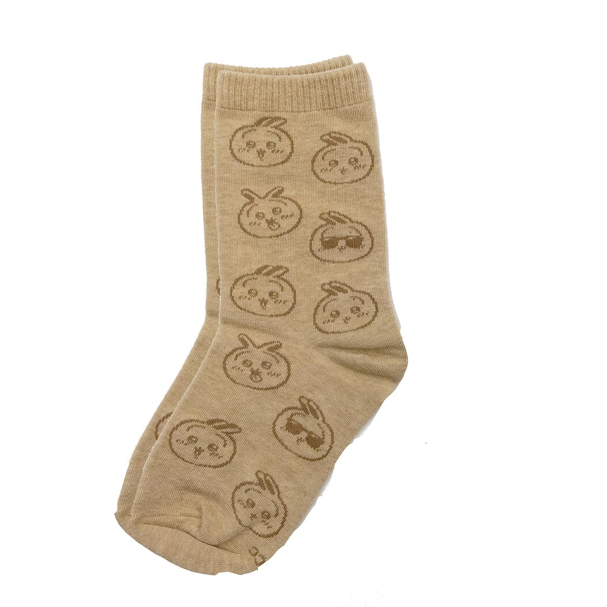 Chiikawa Crew Socks (Usagi Face All-Over Pattern) Kids' Size