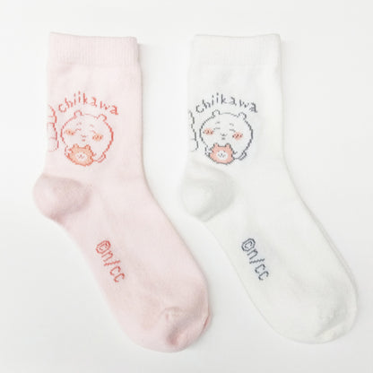 ちいかわ ルームソックス 2Pセット（ちいかわ オフホワイト・ピンク） レディース用