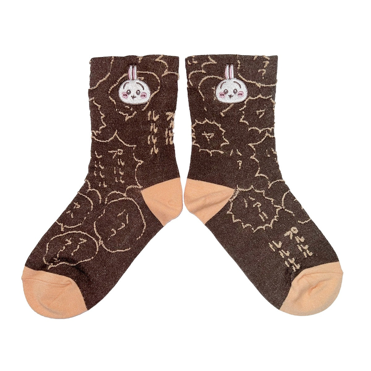 吉伊卡哇 浮绣长袜（乌萨奇 棕色） 女士用