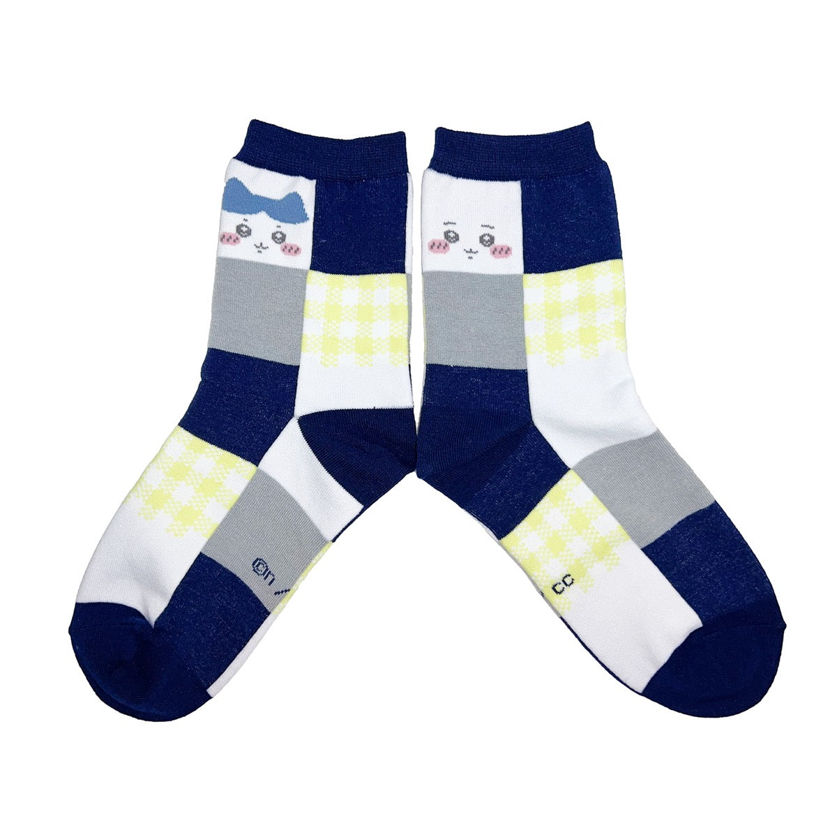 吉伊卡哇 格紋中筒襪（吉伊卡哇＆八割 米色）女士用