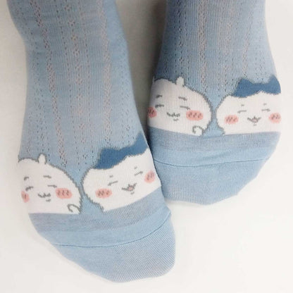 吉伊卡哇 帶有誇獎緞帶的船領襪（藍色） 女款