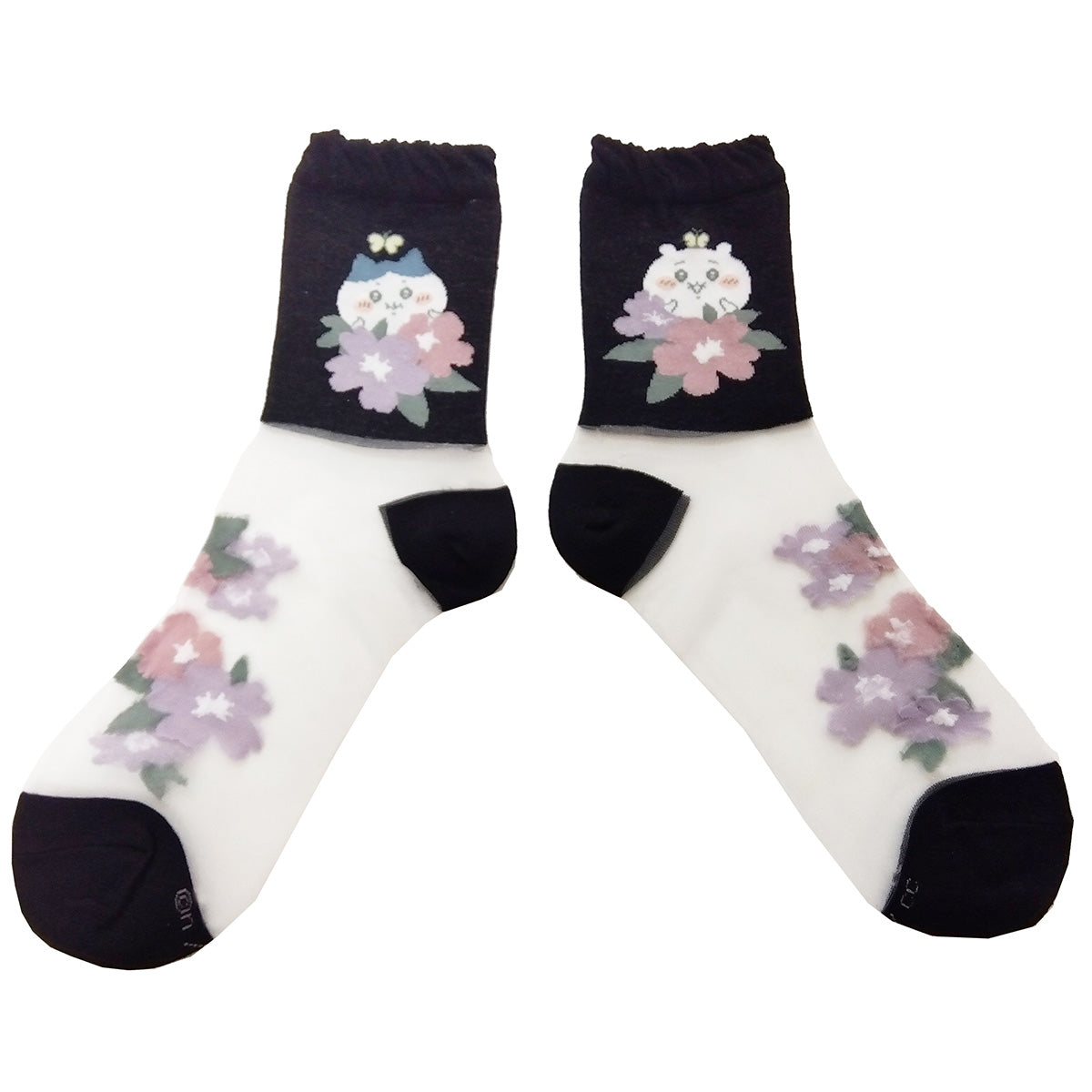 Chiikawa Thin Crew Socks (Sheer Black) for Women