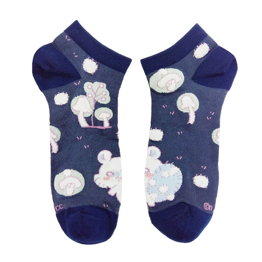 Chiikawa Thin Sneaker-Length Socks (Momonga Harvest Navy) for Women
