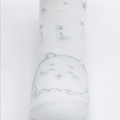 ちいかわ ラメクルーソックス（ちいかわ ホワイト） レディース用