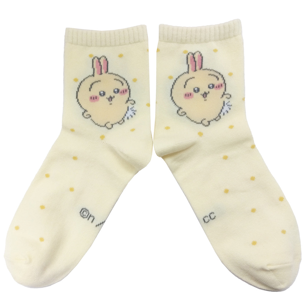 ちいかわ クルーソックス（うさぎドット クリーム）