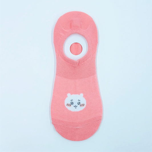 Chiikawa Kokopita Sneaker-Length Socks (Chiikawa Salmon Pink)
