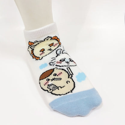 Chiikawa Sneaker-length Socks (Sub Sky) for Kids