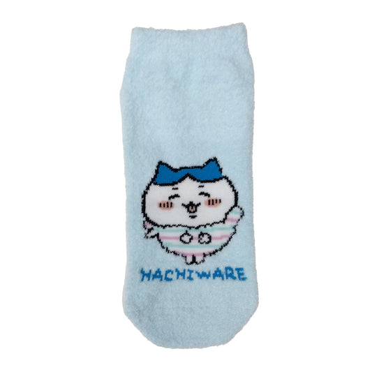 Chiikawa Fluffy Sneaker-Length Socks (Hachiware Sax) Women's