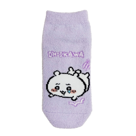 Chiikawa Fluffy Sneaker-Length Socks (Chiikawa Purple) Women's