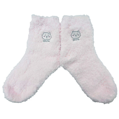 Chiikawa Fluffy Crew Socks (Chiikawa Pink) Women's