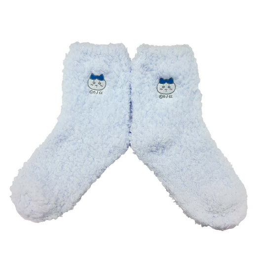 Chiikawa Fluffy Crew Socks (Hachiware Sax) Women's